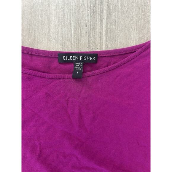 EILEEN FISHER Purple Fuschia Tank Top Shirt Women size L CC - Picture 2 of 3